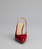 Sharp Finish Patent Slingback Pumps