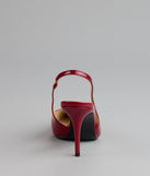 Sharp Finish Patent Slingback Pumps