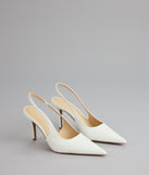 Sharp Finish Patent Slingback Pumps