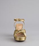 Shimmer Steps Metallic Block Heels