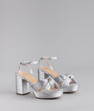 Shimmer Steps Metallic Block Heels