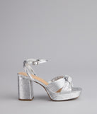 Shimmer Steps Metallic Block Heels