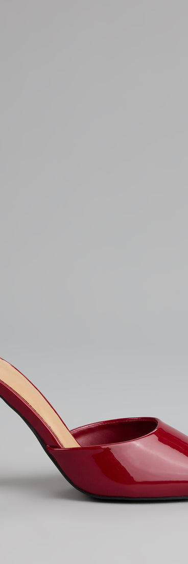 Gloss Point Patent Stiletto Mules