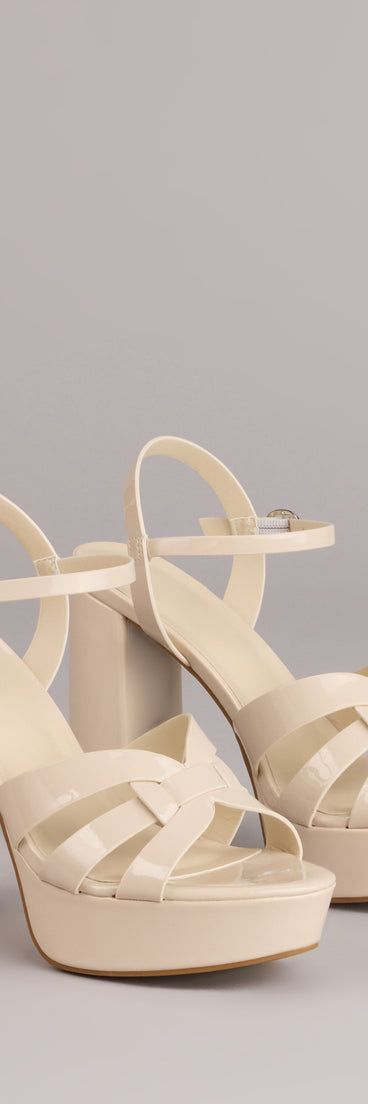 Glossed Up Patent Strappy Platform Heels