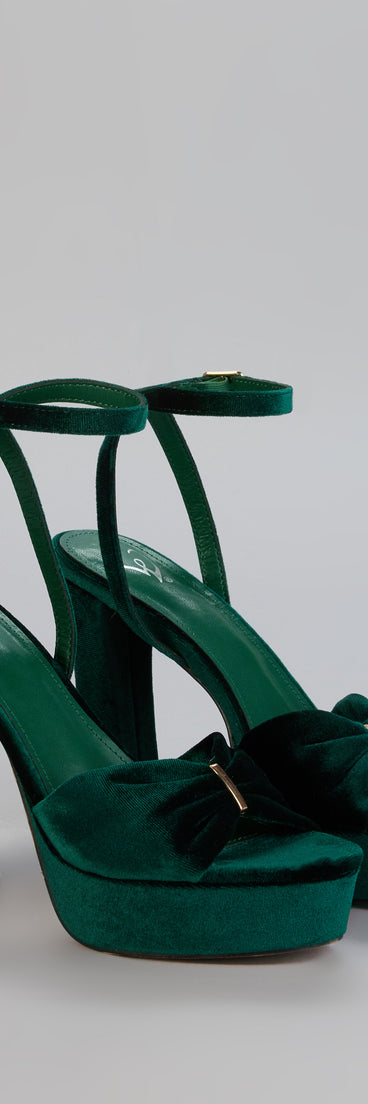 Stepping Up Bow Strap Platform Heels