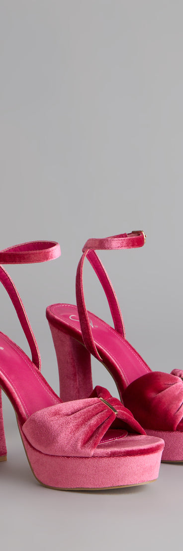 Stepping Up Bow Strap Platform Heels