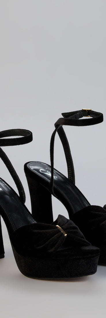 Stepping Up Bow Strap Platform Heels