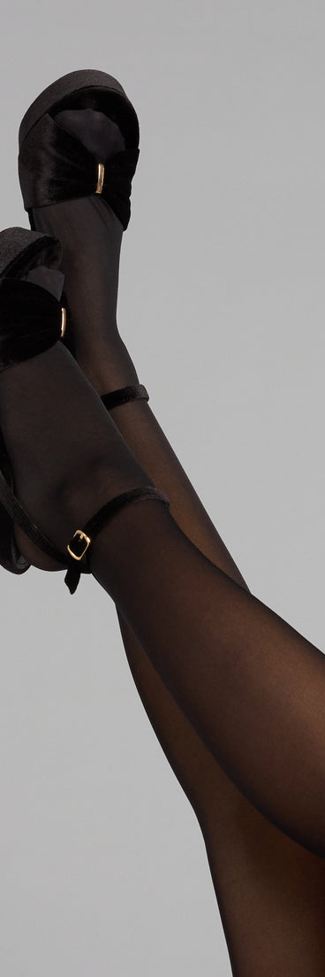 Stepping Up Bow Strap Platform Heels