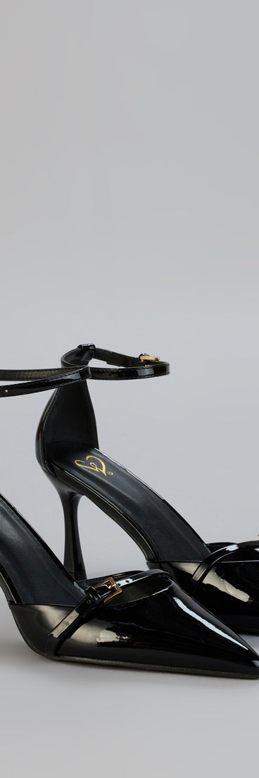 Point Taken Closed Toe Buckle Pumps