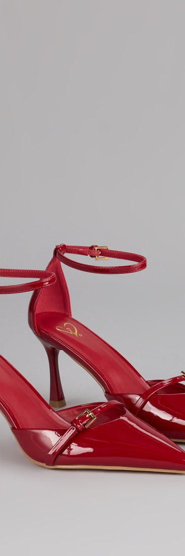 Point Taken Closed Toe Buckle Pumps