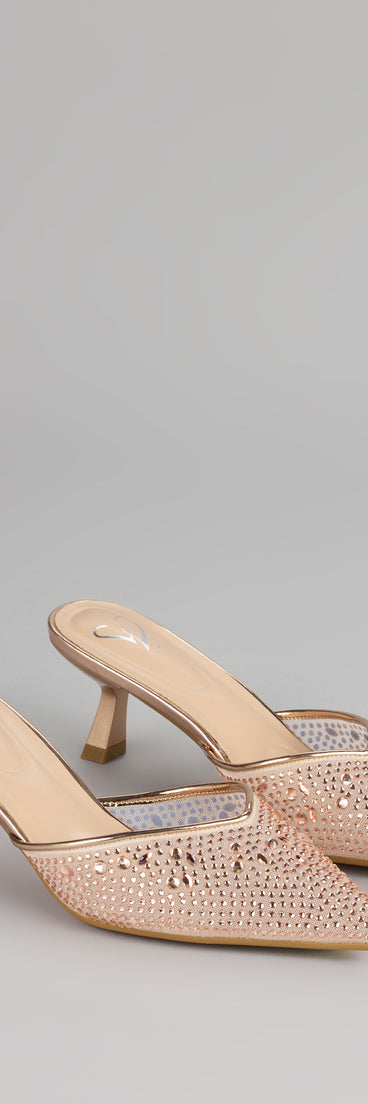 Crystal Beam Pointed Toe Mules