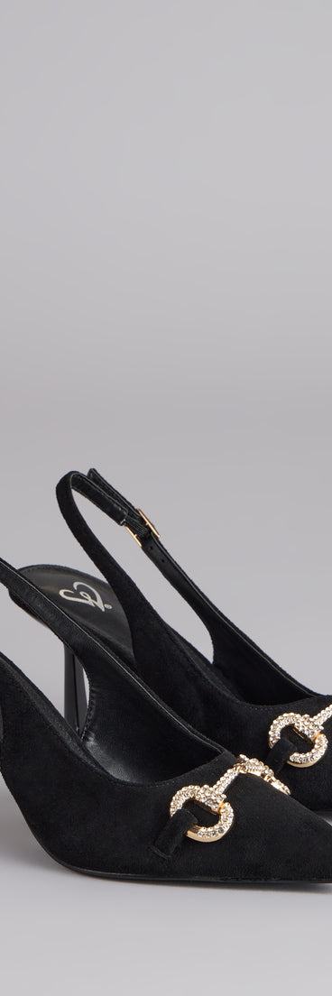 High Society Rhinestone Slingback Heels