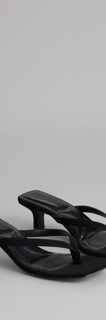 Feeling Chic Thong Square Toe Heels