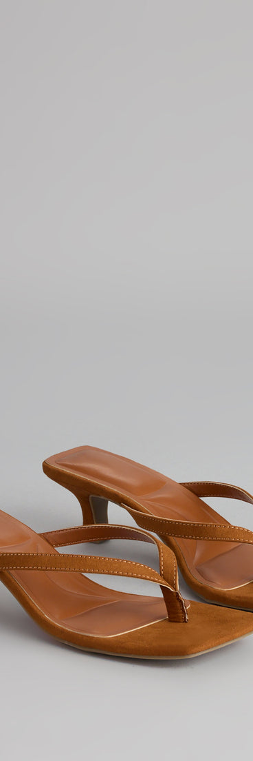 Feeling Chic Thong Square Toe Heels