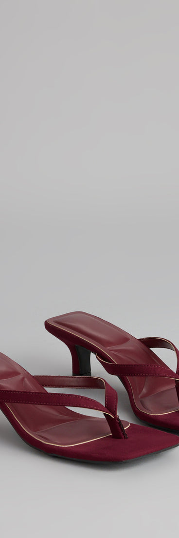 Feeling Chic Thong Square Toe Heels