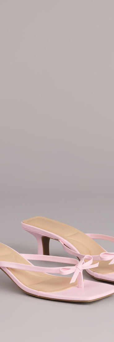 Play Nice Bow Thong Heels