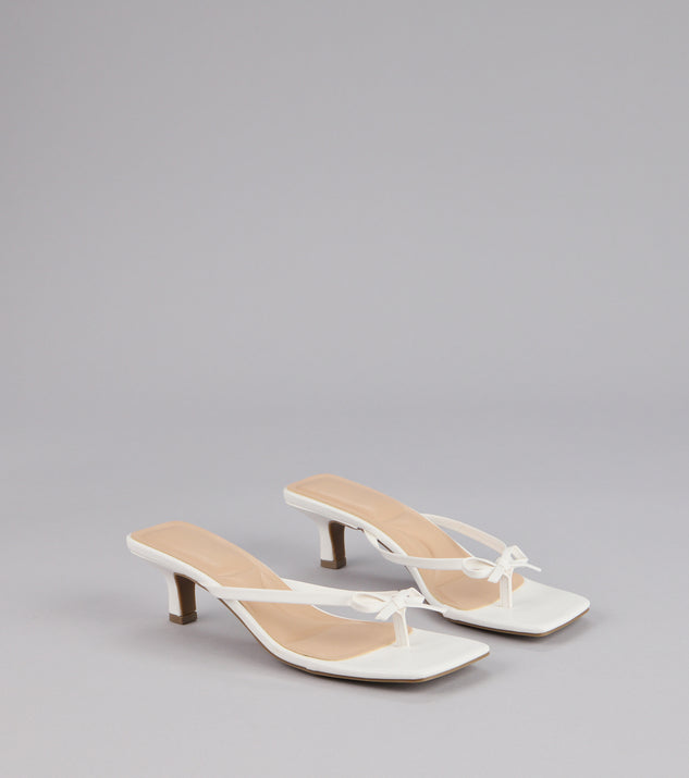 Play Nice Bow Thong Heels