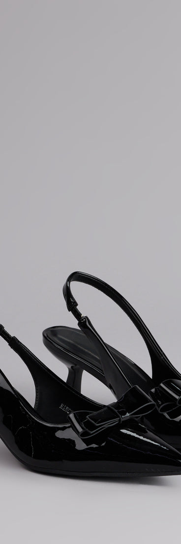 Sweet Detail Patent Slingback Heels