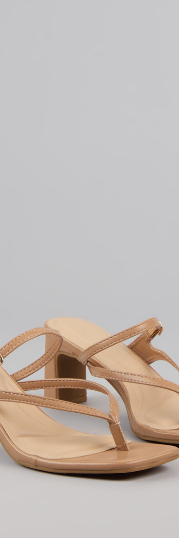 This piece brings trend-right energy to the Strap In Thong Buckle Mules, perfect for fall outfits that stand out.