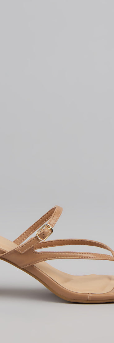 This piece brings trend-right energy to the Strap In Thong Buckle Mules, perfect for fall outfits that stand out.