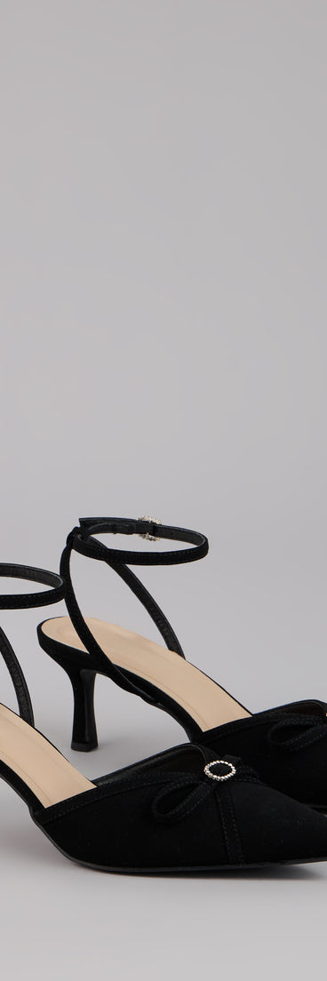 Sweet Point Kitten Bow Heels