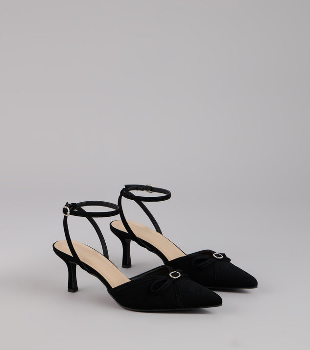 Sweet Point Kitten Bow Heels