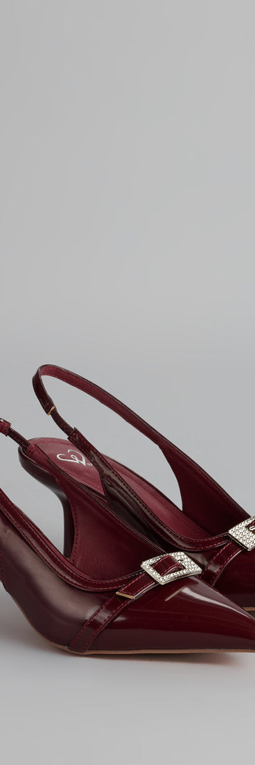 Glam Code Patent Slingback Heels