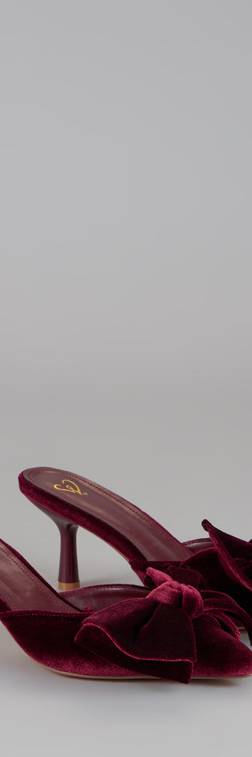 Romance Hour Velvet Bow Mules