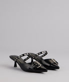 Rebel Chic Buckle Kitten Heels