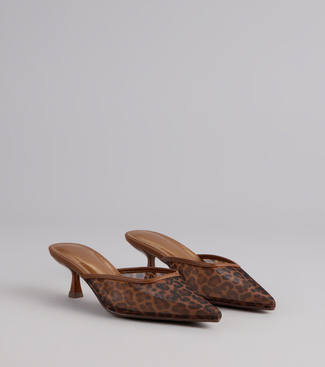On The Prowl Mesh Leopard Kitten Pumps
