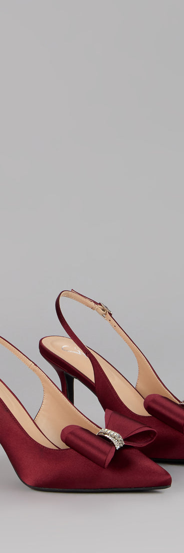 Sweet Step Bow Detail Slingback Pumps