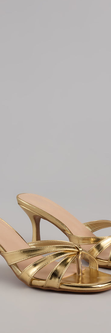 Shine Bright Metallic Thong Kitten Heels