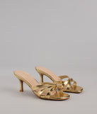 Shine Bright Metallic Thong Kitten Heels
