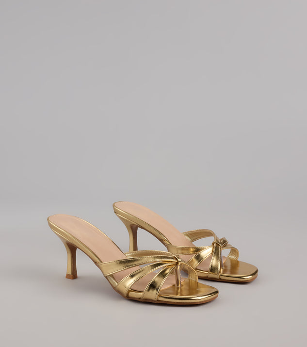 Shine Bright Metallic Thong Kitten Heels