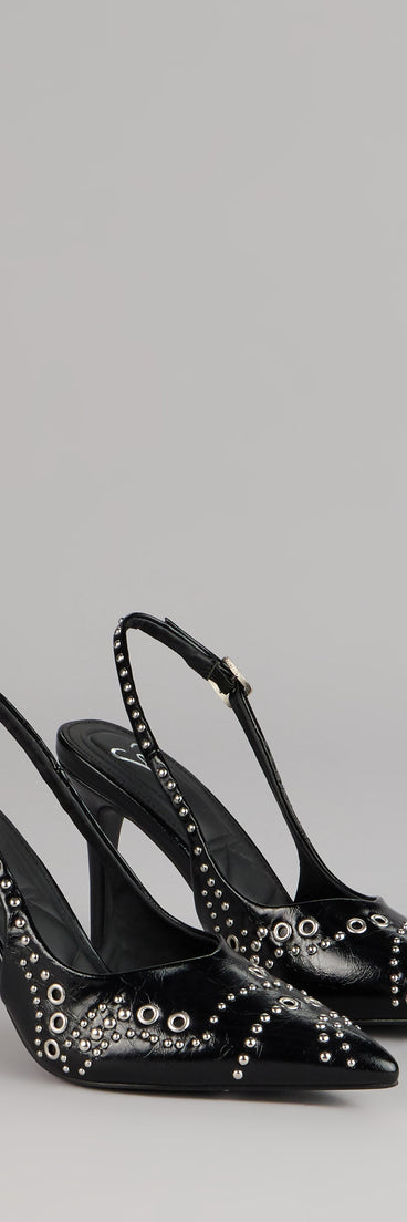 Sharp Plans Only Grommet Slingback Heels