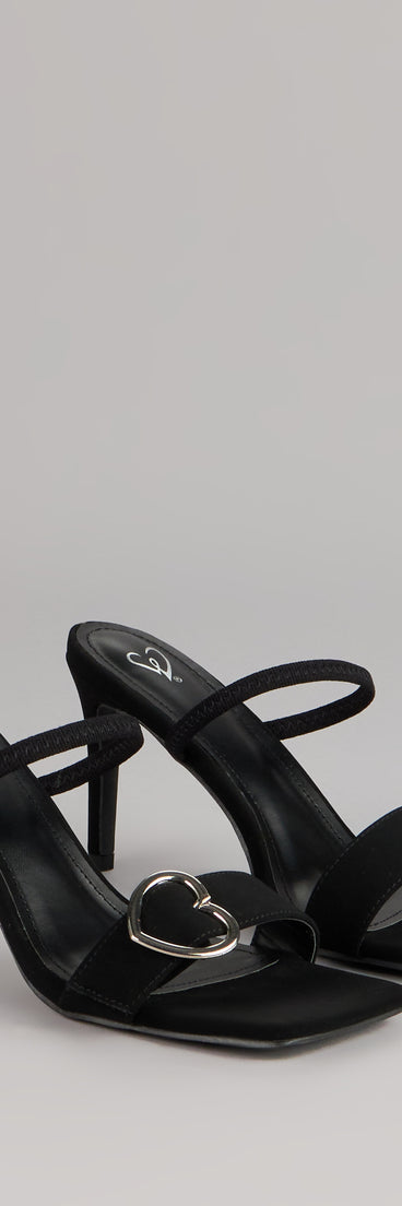 Love At First Step Heart Buckle Stiletto Mules