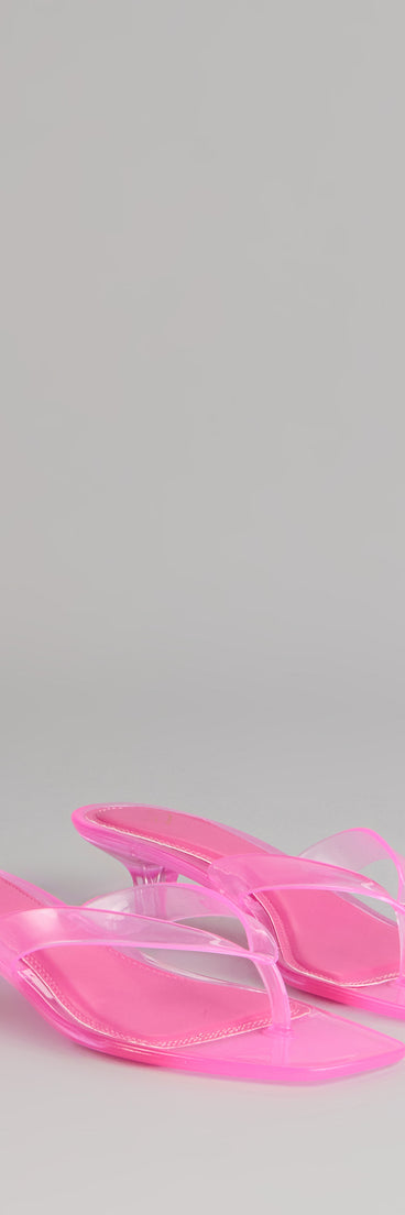 Clear Choice Jelly Thong Kitten Heels