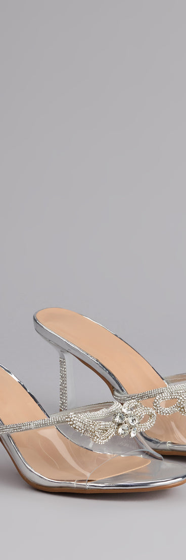 All About Glamour Rhinestone Bow Heels
