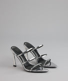 Glow Up Metallic Strappy Stiletto Heels