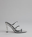 Glow Up Metallic Strappy Stiletto Heels