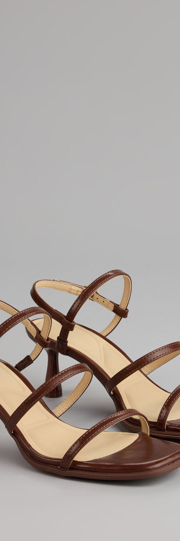 Style made simple with the On Point Strappy Sling-Back Stiletto Heels, trendy women’s shoes that take your outfit from basic to bold in one step.