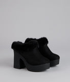 Fuzzy Feel Chunky Clog Mules
