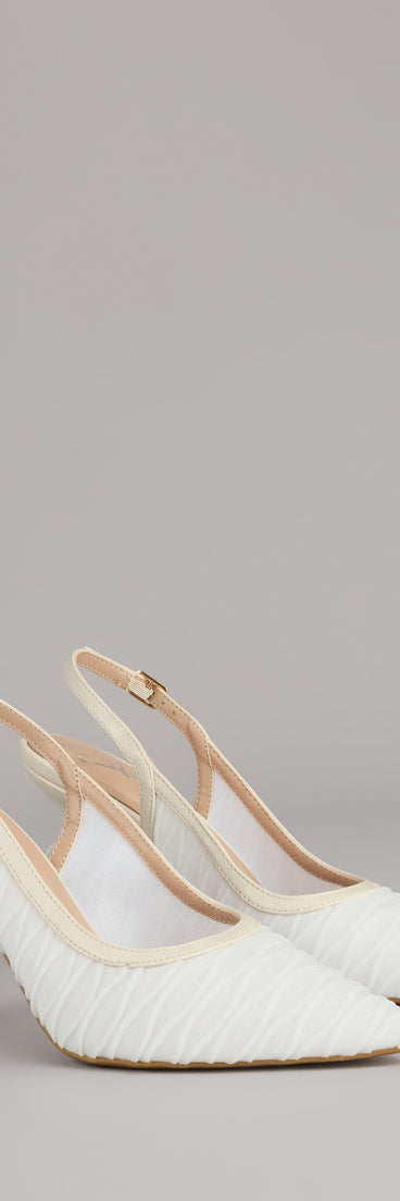 Sheer Chic Tulle Sling-Back Pumps