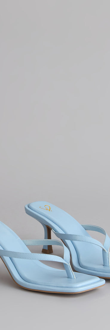 Chic Step Thong Kitten Heel Sandals