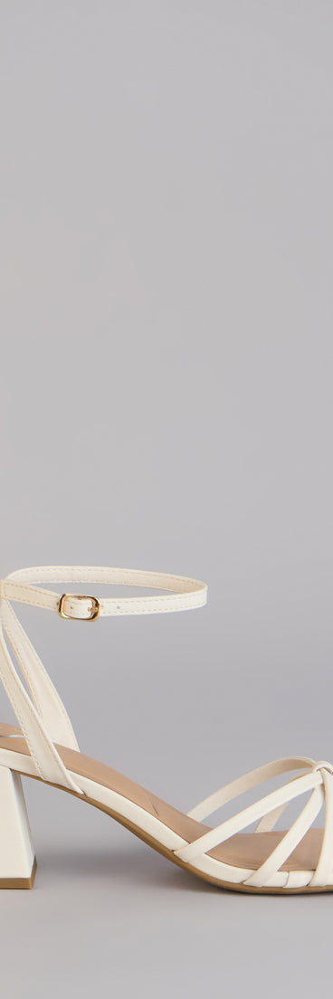 white dress sandals low heel Dressed Up Strappy Heel Sandals