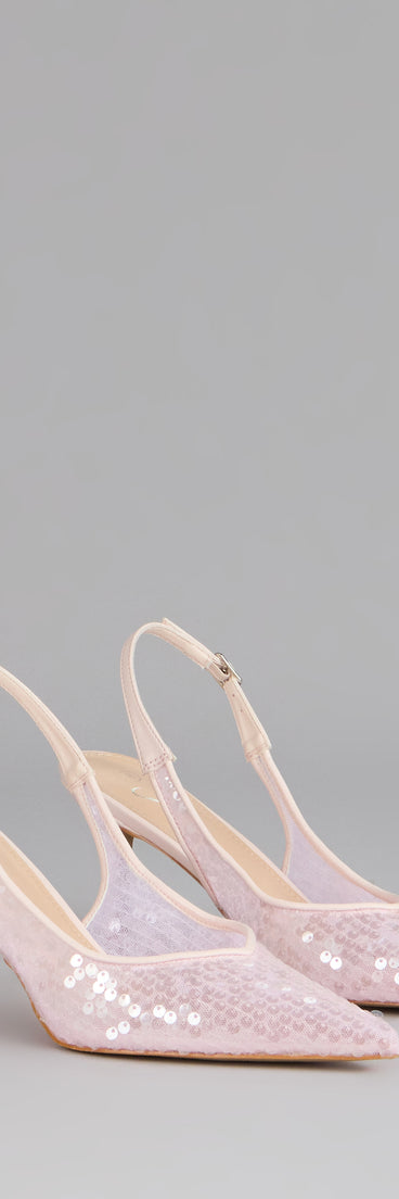 Shimmer Point Slingback Pumps