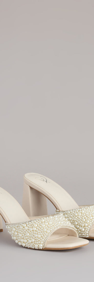 Classy And Cute Faux Pearl Block Heels