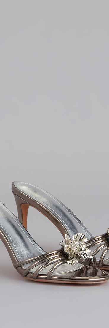 Dressed Up Glow Floral Mule Heels