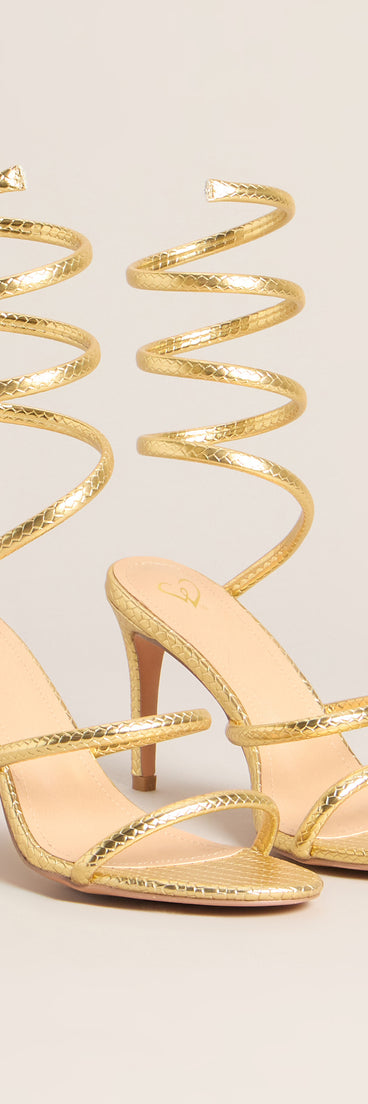 Golden Hour Spiral Stiletto Heels