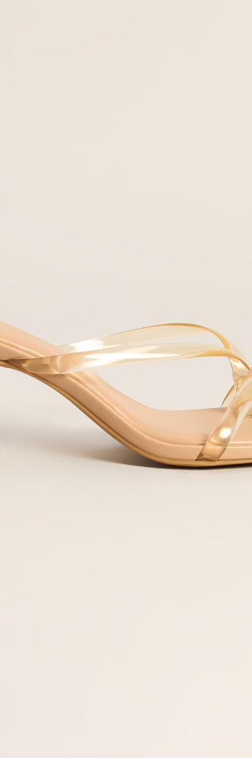 Clear Choice Jelly Thong Strap Kitten Heels